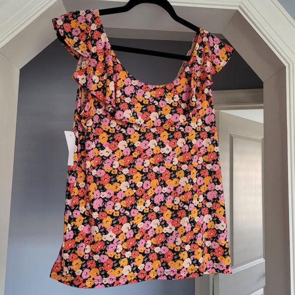 LOFT FLORAL PRINT SUMMER TOP SIZE S - Picture 1 of 4